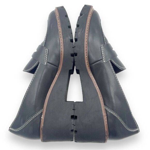 Blondo Waterproof Dulce Platform Loafer Black Leather Lug Sole Shoes Size 10 - Picture 11 of 16